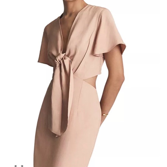Reiss Iona tied cutout sheath dress - Picture 3 of 3